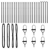 VidaXL Afrasteringspaal 26 pcs grijs 3,2 x 3,2 x 80 cm - thumbnail