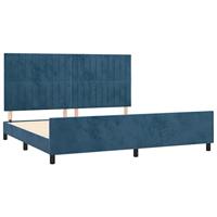 Bedframe zonder matras 200x200 cm fluweel donkerblauw - thumbnail