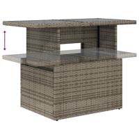 7-delige Loungeset met kussens poly rattan grijs - thumbnail
