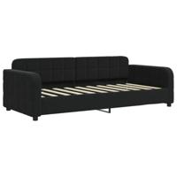 Slaapbank met onderschuifbed 90x190 cm fluweel zwart - thumbnail