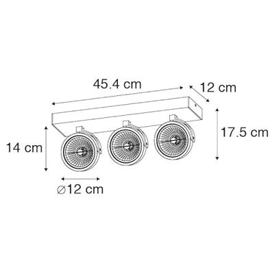 QAZQA Design spot wit verstelbaar 3-lichts - Go