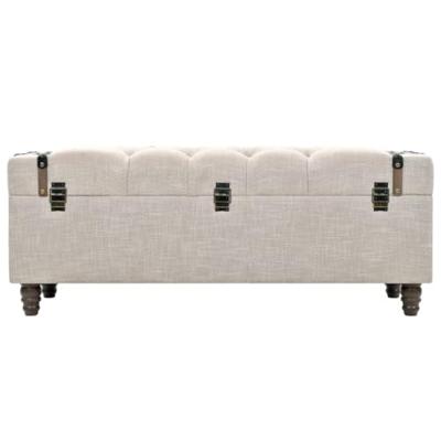 Opbergbankenset 112x37x45 cm massief hout en staal 3-delig