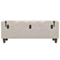 Opbergbankenset 112x37x45 cm massief hout en staal 3-delig - thumbnail