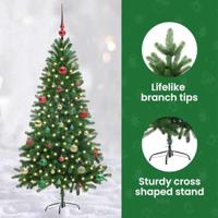 VidaXL Kerstboom met 150 led met standaard groen 150 cm pe - thumbnail