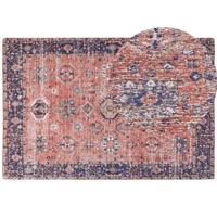 Beliani - KURIN - Vloerkleed - Rood|Blauw - 200 x 300 cm - Katoen - thumbnail