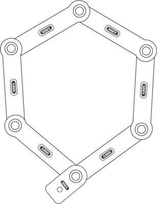 ABUS Bordo Combo 6100/90 Vouwslot Zwart SH