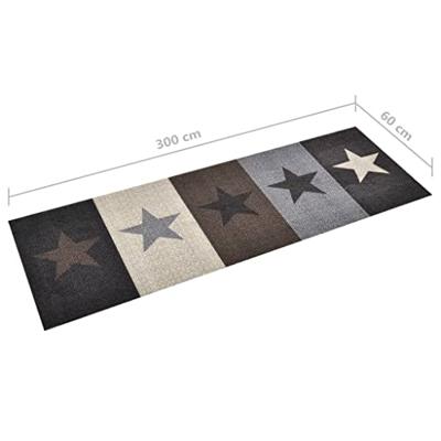 VidaXL Keukenmat wasbaar stars 60x300 cm
