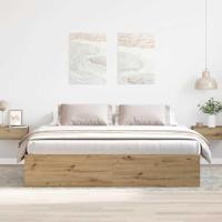 Bedframe zonder matras 200x200 cm spaanplaat artisanaal - thumbnail