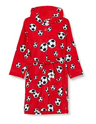 Kinderbadjassen met print-Voetbal rood-158/164