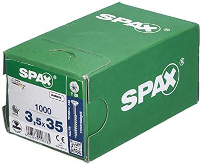 SPAX 880910190035035 R 88091 Senkkopf/T-STAR TG Verzonken houtschroef 3.5 mm 35 mm Torx, Binnen-T Staal Galvanisch verzinkt 1000 stuk(s) SPAX 880910190035035 R 88091 Senkkopf/T-STAR TG Verzonken houtschroef 3.5 mm 35 mm Torx, Binnen-T Staal Galvanisch verzinkt 1000 stuk(s)