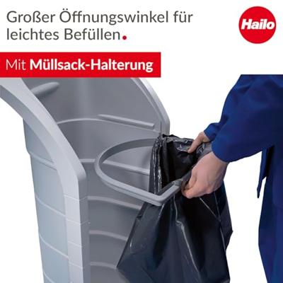 Hailo 0912-060 ProfiLine WSB Design XXXL Afvalscheider 120L Grijs Hailo 0912-060 ProfiLine WSB Design XXXL Afvalscheider 120L Grijs