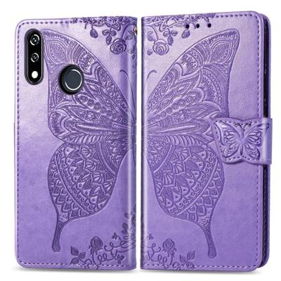 Butterfly Love bloemen reliëf horizontale Flip lederen case voor LG W10 met houder & kaartsleuven & portemonnee & Lanyard (Lighe paars)