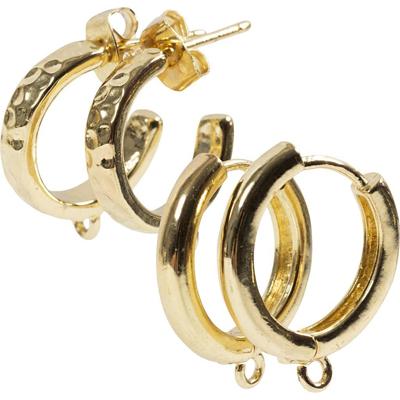 Creativ Company Grote oorbellen met oog, d 15 mm, dikte 3 mm, verguld, 2x2 paar/ 1 doos