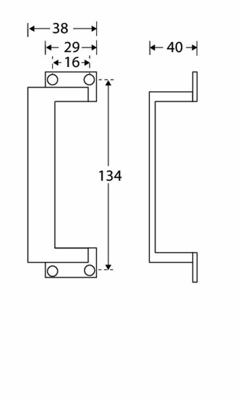 Deurgreep verkropt Art deco MMNO
