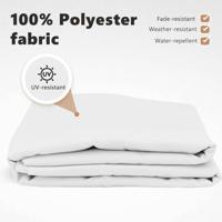 VidaXL Vervangingsdoek voor zonnescherm wit 380 x 195 cm polyester - thumbnail