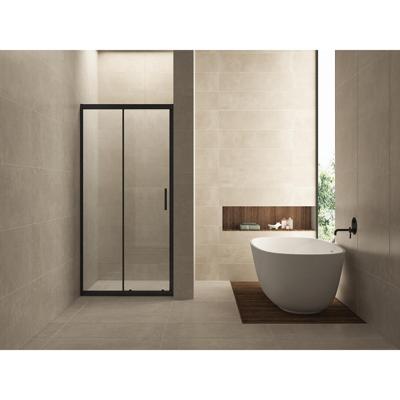 Wiesbaden Skyline Douche Schuifdeur 100x200 cm - Helder Glas. Mat Zwart