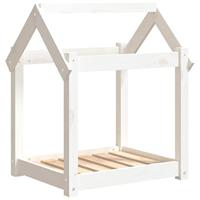 VidaXL Hondenbed 61x50x70 cm massief grenenhout wit - thumbnail