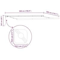 Luifel uittrekbaar 5x3 m stof en aluminium antraciet en wit - thumbnail