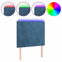 Hoofdbord LED 80x5x118/128 cm fluweel donkerblauw - thumbnail