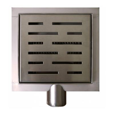 Wiesbaden 3e generatie doucheput met flens en zijuitlaat 15 x 15 cm RVS