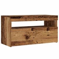 Tv-meubel met LED 75x35x40 cm bewerkt hout oud hout - thumbnail