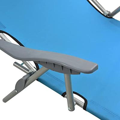 Ligbed met luifel staal staalblauw - thumbnail