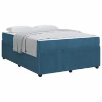 Bedframe met matras met matras Blauw 160 x 200 cm Fluweel - thumbnail