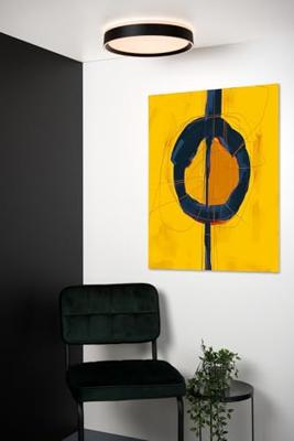 Lucide NURIA - Plafonnière - Ø 30 cm - LED 3 StepDim - 1x18W 2700K - Zwart