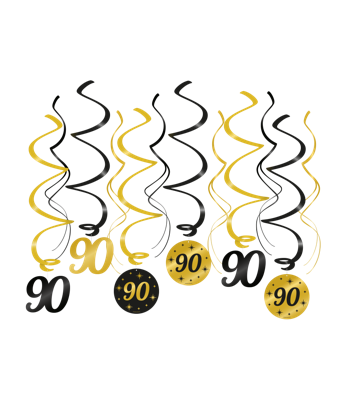 Classy Party Swirls 90 Jaar (12st)