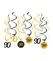 Classy Party Swirls 90 Jaar (12st) - thumbnail