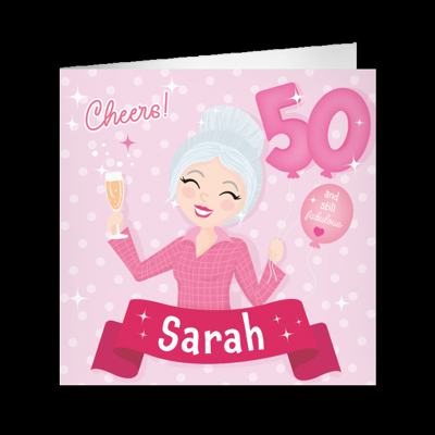 XL Greeting Cards Sarah 50