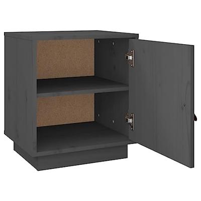 Nachtkastje 40x34x45 cm massief grenenhout grijs