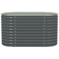 VidaXL Plantenbak verhoogd 160x80x81 cm gegalvaniseerd staal grijs - thumbnail