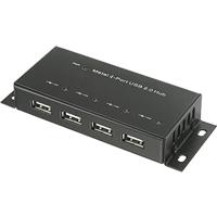 Renkforce RF-4830984 USB 2.0-hub 4 poorten Met metalen behuizing, Voor wandmontage Zwart - thumbnail