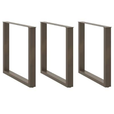 Eettafelpoten 3 st U-vormig 90x(72-73) cm staal naturel