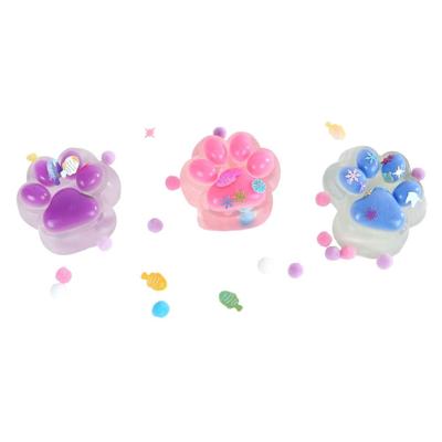 Squishy kattenpootje met glitters 7cm