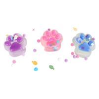 Squishy kattenpootje met glitters 7cm - thumbnail