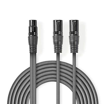 Gebalanceerde XLR-Audiokabel | 2x XLR 3-pins male - XLR 3-pins female | 1,5 m | Grijs Gebalanceerde XLR-Audiokabel | 2x XLR 3-pins male - XLR 3-pins female | 1,5 m | Grijs