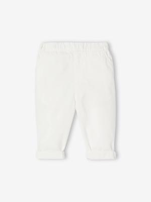 Lichte linnen broek voor baby wit