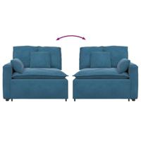 Modulaire bank Armleuning eindmodule met kussens 100 cm blauw - thumbnail