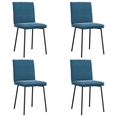 Eetkamerstoelen 4 st fluweel blauw Eetkamerstoelen 4 st fluweel blauw