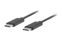 Lanberg CA-CMCM-10CU-0010-BK kabel USB 2.0 1m USB-C M/M Zwart - thumbnail