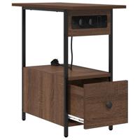 Nachtkastje bruin eikenkleur 60 x 30 x 61 cm Bewerkt hout - thumbnail