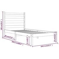 Bedframe massief grenenhout wit 100x200 cm - thumbnail