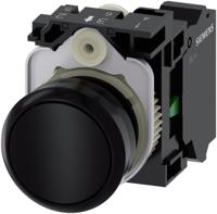 Siemens 3SU11000AB103BA0 3SU1100-0AB10-3BA0 Druktoets Kunststof frontring, Rond Knop Zwart 1 stuk(s) - thumbnail