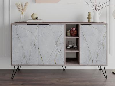 Dressoir CLARO 3 deuren donker bruin/grijs Dressoir CLARO 3 deuren donker bruin/grijs