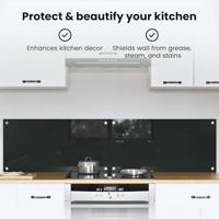 VidaXL Keuken achterwand 2 pcs zwart 80 x 40 cm gehard glas - thumbnail