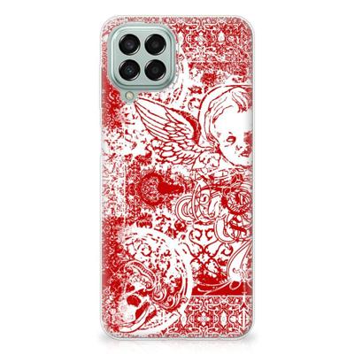 Silicone Back Case Samsung Galaxy M33 Angel Skull Rood Silicone Back Case Samsung Galaxy M33 Angel Skull Rood