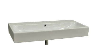 Sanicare Q17 keramische wastafel 101x46.5cm zonder kraangaten wit Sanicare Q17 keramische wastafel 101x46.5cm zonder kraangaten wit