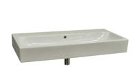 Sanicare Q17 keramische wastafel 101x46.5cm zonder kraangaten wit - thumbnail